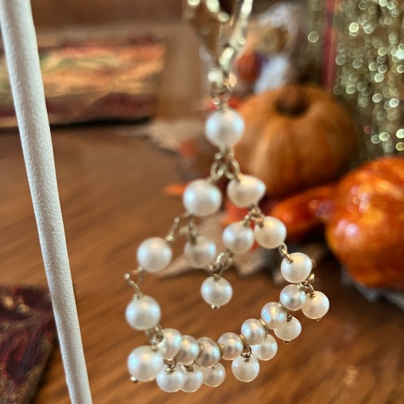 14 Karat Yellow Gold Chandelier Style Freshwater Pearl Lever Back Earrings - Picture 4 of 8